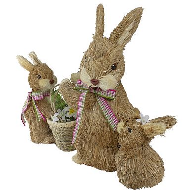 Northlight Sisal Mommy & Baby Bunnies Easter Table Decor