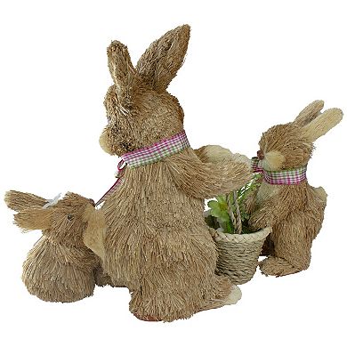 Northlight Sisal Mommy & Baby Bunnies Easter Table Decor
