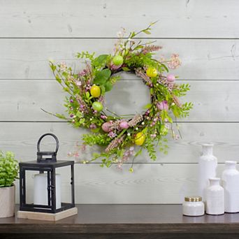 Northlight Easter Egg & Berry Floral Artificial Springtime Wreath