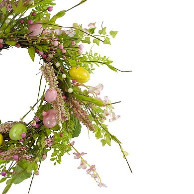 Northlight Easter Egg & Berry Floral Artificial Springtime Wreath