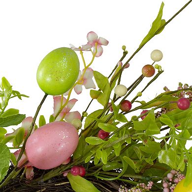 Northlight Easter Egg & Berry Floral Artificial Springtime Wreath 
