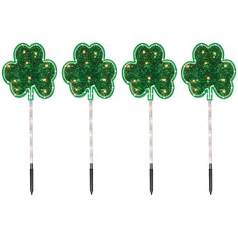 Northlight Shamrock St. Patrick's Day Garden Stake 4 pc Set