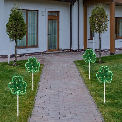 Northlight Shamrock St. Patrick's Day Garden Stake 4-piece Set