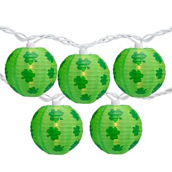 Northlight 10-Count Shamrock St. Patrick's Day Paper Lantern String Lights