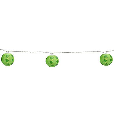 Northlight 10-Count Shamrock St. Patrick's Day Paper Lantern String Lights 