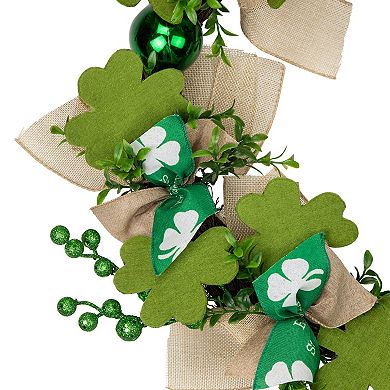 Northlight Burlap Bows Shamrocks St. Patrick's Day Wreath