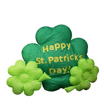 Northlight 3.5 Ft. Pre-Lit Happy St. Patrick's Day Triple Shamrock Outdoor Inflatable