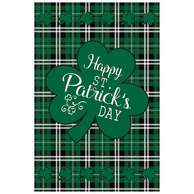 Northlight Happy St. Patricks Day Plaid Outdoor House Flag, Green, 28