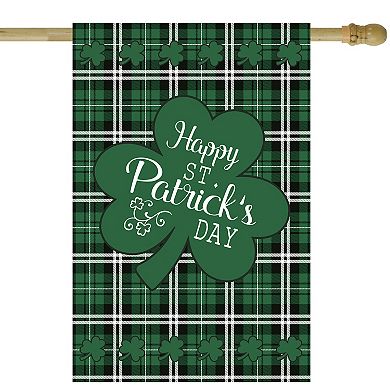Northlight "Happy St. Patrick's Day" Plaid Outdoor House Flag 
