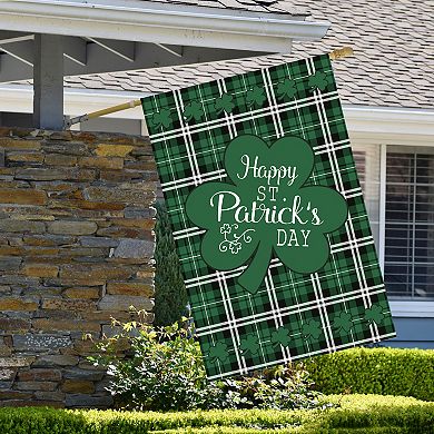 Northlight "Happy St. Patrick's Day" Plaid Outdoor House Flag 