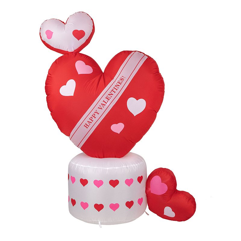 Northlight LED Inflatable Valentines Day Rotating Heart Outdoor Floor Dec