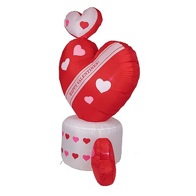 Northlight LED Inflatable Valentine's Day Rotating Heart Outdoor Floor Decor