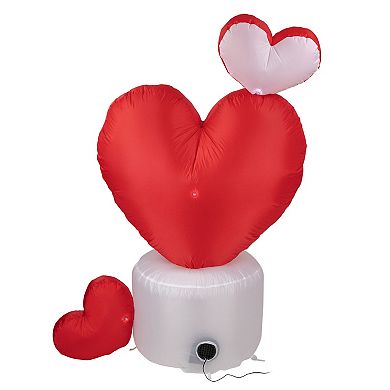 Northlight LED Inflatable Valentine's Day Rotating Heart Outdoor Floor Decor