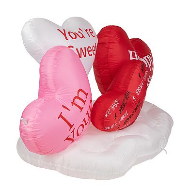 Northlight LED Inflatable Valentine's Day Conversation Hearts Outdoor Floor Decor