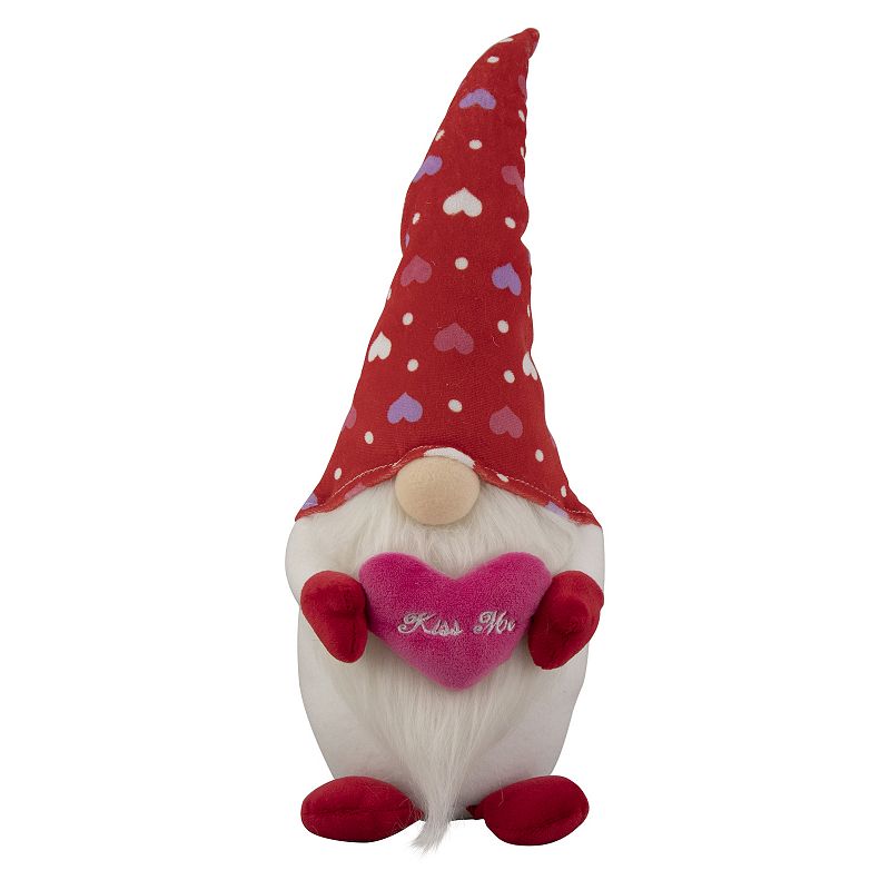 Northlight Hearts Kiss Me Valentines Day Gnome Floor Decor, Red, 16