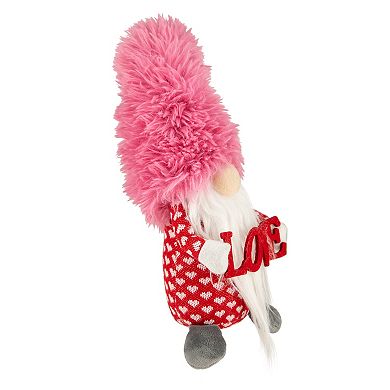 Northlight Fluffy Faux Fur Love Valentine's Day Gnome Floor Decor