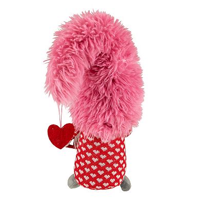 Northlight Fluffy Faux Fur Love Valentine's Day Gnome Floor Decor