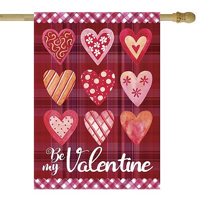 Northlight Be My Valentine Plaid Heart Outdoor Garden Flag