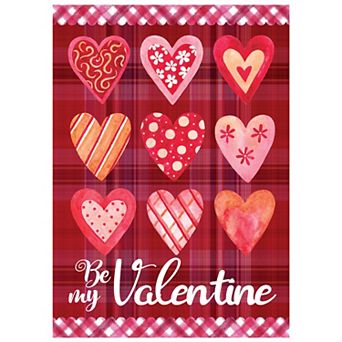 Northlight Be My Valentine Plaid Heart Garden Flag