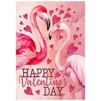 Northlight Happy Valentine's Day Flamingo Garden Flag