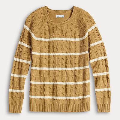Women's Croft & Barrow® The Extra Soft Cabled Crew Neck Sweater Women's Croft & Barrow® The Extra Soft Cabled Crew Neck Sweater