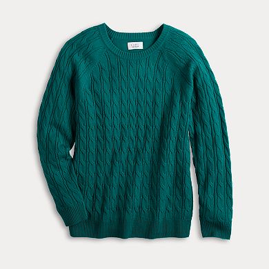 Women's Croft & Barrow® The Extra Soft Cabled Crew Neck Sweater