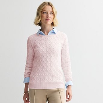 Women's Croft & Barrow® The Extra Soft Cable Crew Neck Sweater
