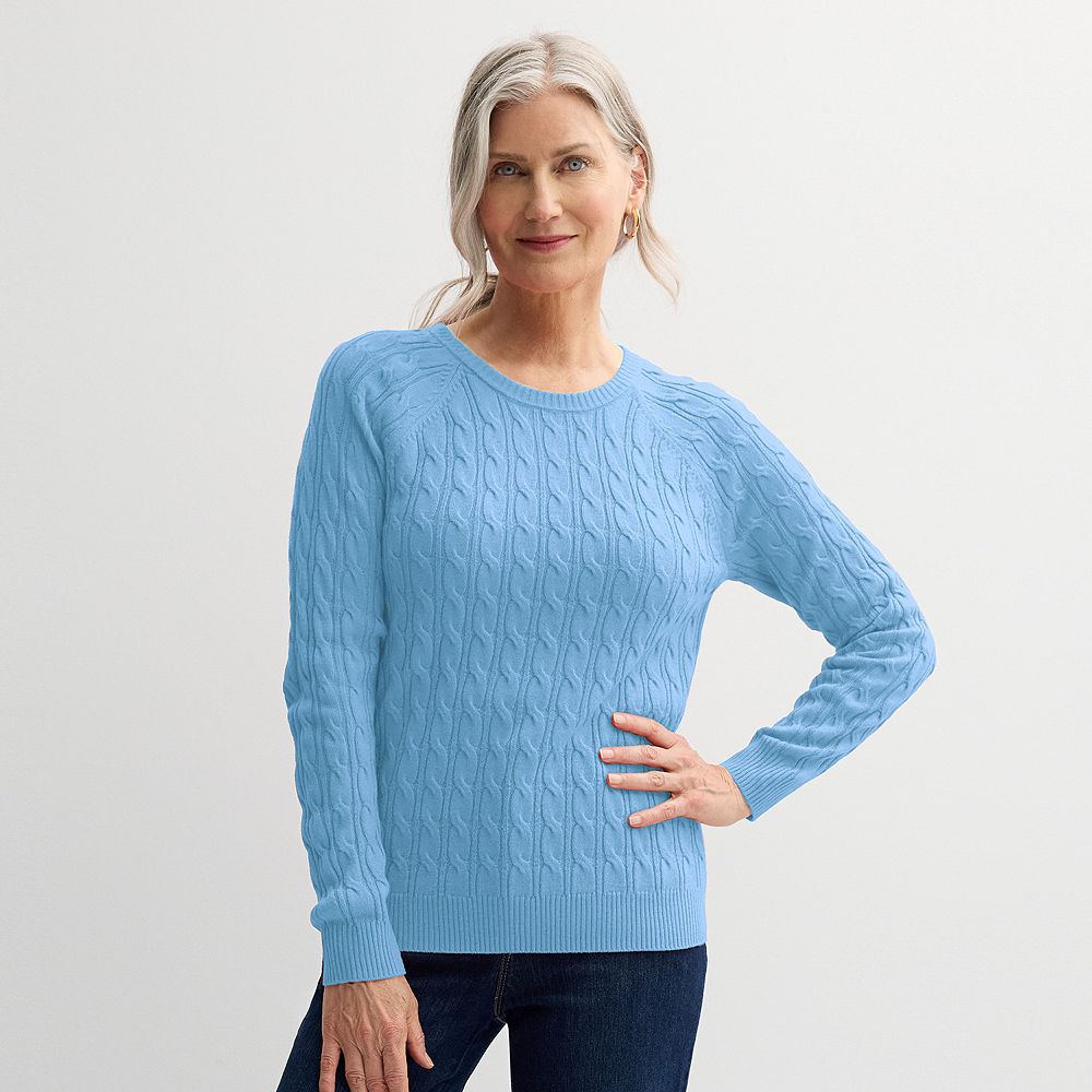 リチウムオム　3GG WIDE BORDER CREW NECK KNIT 50 Women Cable Knit Vintage Chunky Sweater Loose Casual Knitted