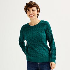 Womens Green Petite Sweaters Tops Clothing Kohl s