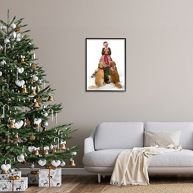 Stupell Home Decor Mrs. Claus & Dogs Framed Wall Art