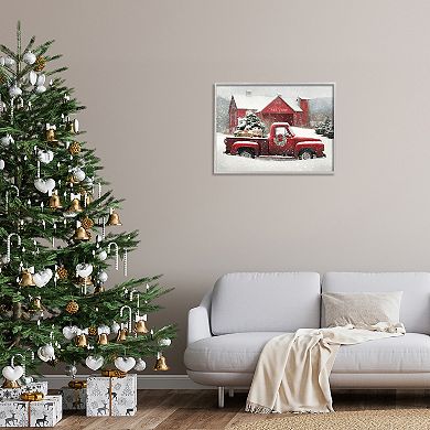 Stupell Home Decor Holiday Tree Farm Silver Finish Framed Wall Art