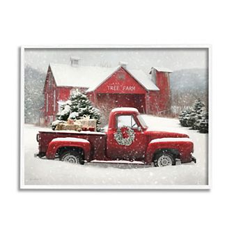 Stupell Home Decor Holiday Tree Farm White Framed Wall Art
