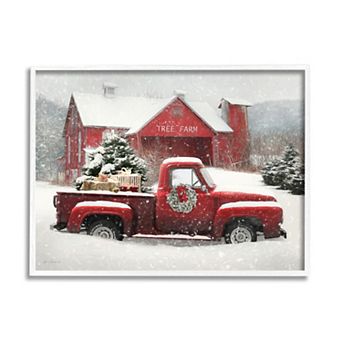Stupell Home Decor Holiday Tree Farm White Framed Wall Art