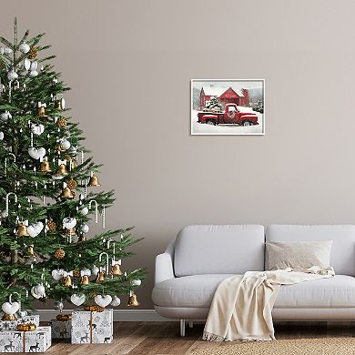 Stupell Home Decor Holiday Tree Farm White Framed Wall Art