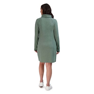 green cowl neck sweater dress Embellished Cowl-Neck Draped Mini Dress in Emerald Green - 6 main image 0