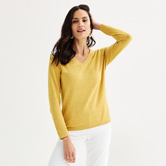 Petite Croft & Barrow® Extra Soft V-Neck Sweater
