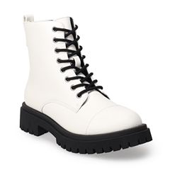 White combat hot sale boots womens