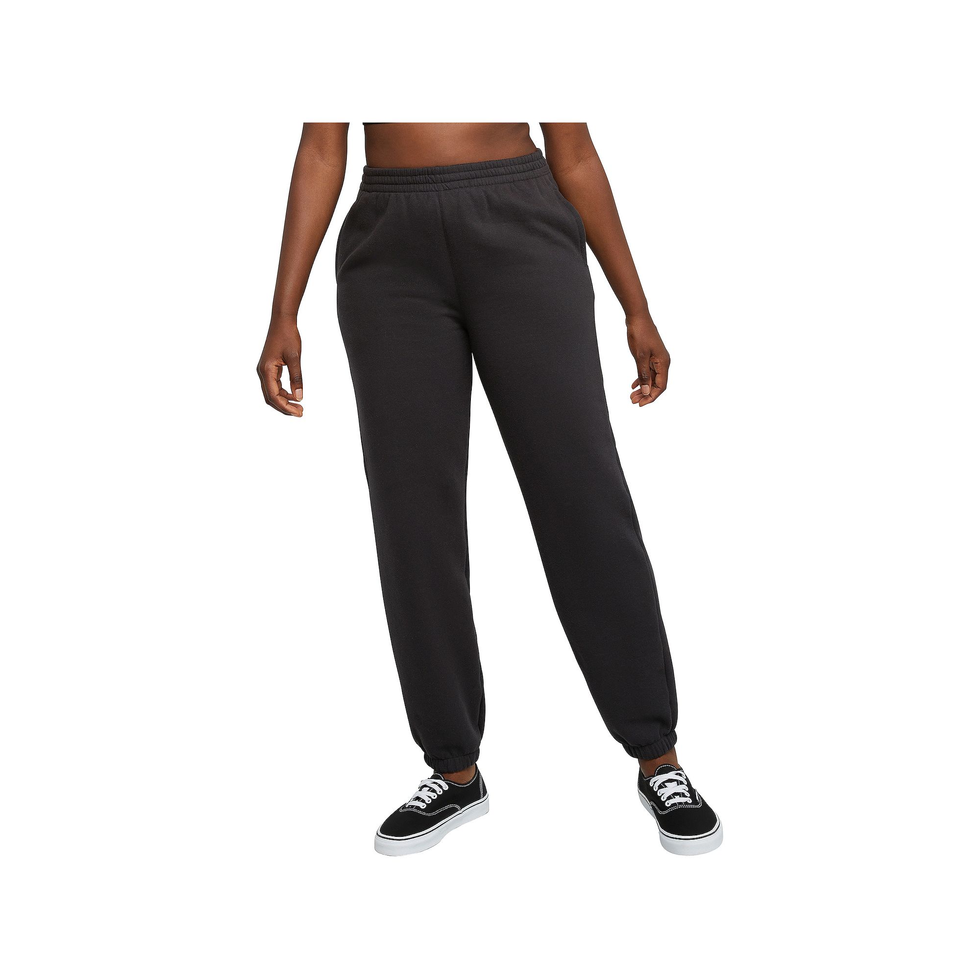 Womens Hanes® Originals Fleece Jogger Pants, Size: Small, Black