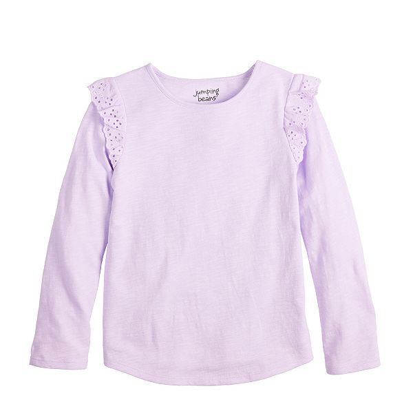 Deux par Deux Girl Flutter Sleeve Top with Print Lilac - 3 Years