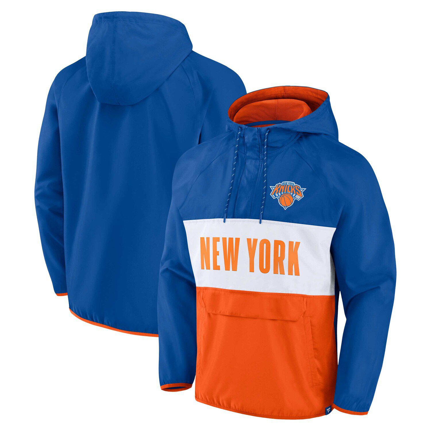 New York Knicks Starter Body Check Raglan Hoodie Half-Zip Jacket - Royal