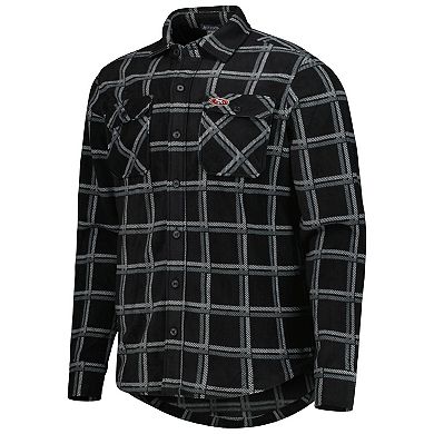 Men's Antigua Black San Francisco 49ers Industry Flannel Button-Up Shirt Jacket