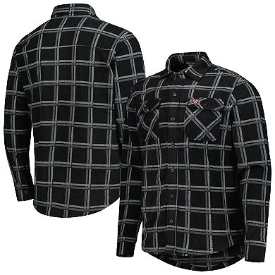 Men's Antigua Black San Francisco 49ers Industry Flannel Button-Up Shirt Jacket