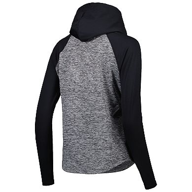 Women's G-III 4Her by Carl Banks Heathered Gray/Black Washington Commanders Championship Ring Raglan Pullover Hoodie