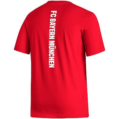 Men's adidas Red Bayern Munich Vertical Back T-Shirt