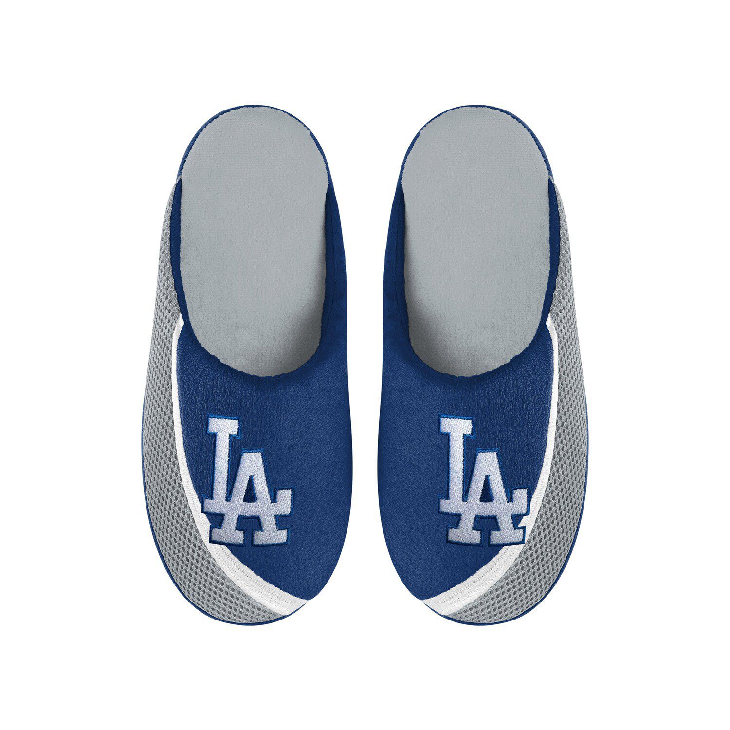 Women's FOCO Royal Los Angeles Dodgers Rhinestone Fuzzy Slippers Size: Large