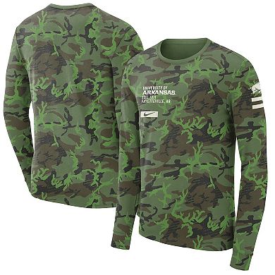 Men's Nike Camo Arkansas Razorbacks Military Long Sleeve T-Shirt