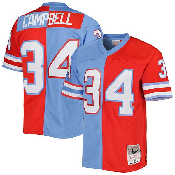 Men's Mitchell & Ness Earl Campbell Red/Light Blue Houston Oilers