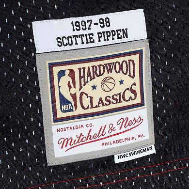 Men's Mitchell & Ness Scottie Pippen Red/Black Chicago Bulls Hardwood Classics 1997-98 Split Swingman Jersey