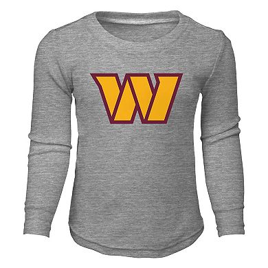 Toddler Heathered Gray Washington Commanders Long Sleeve T-Shirt & Pants Sleep Set