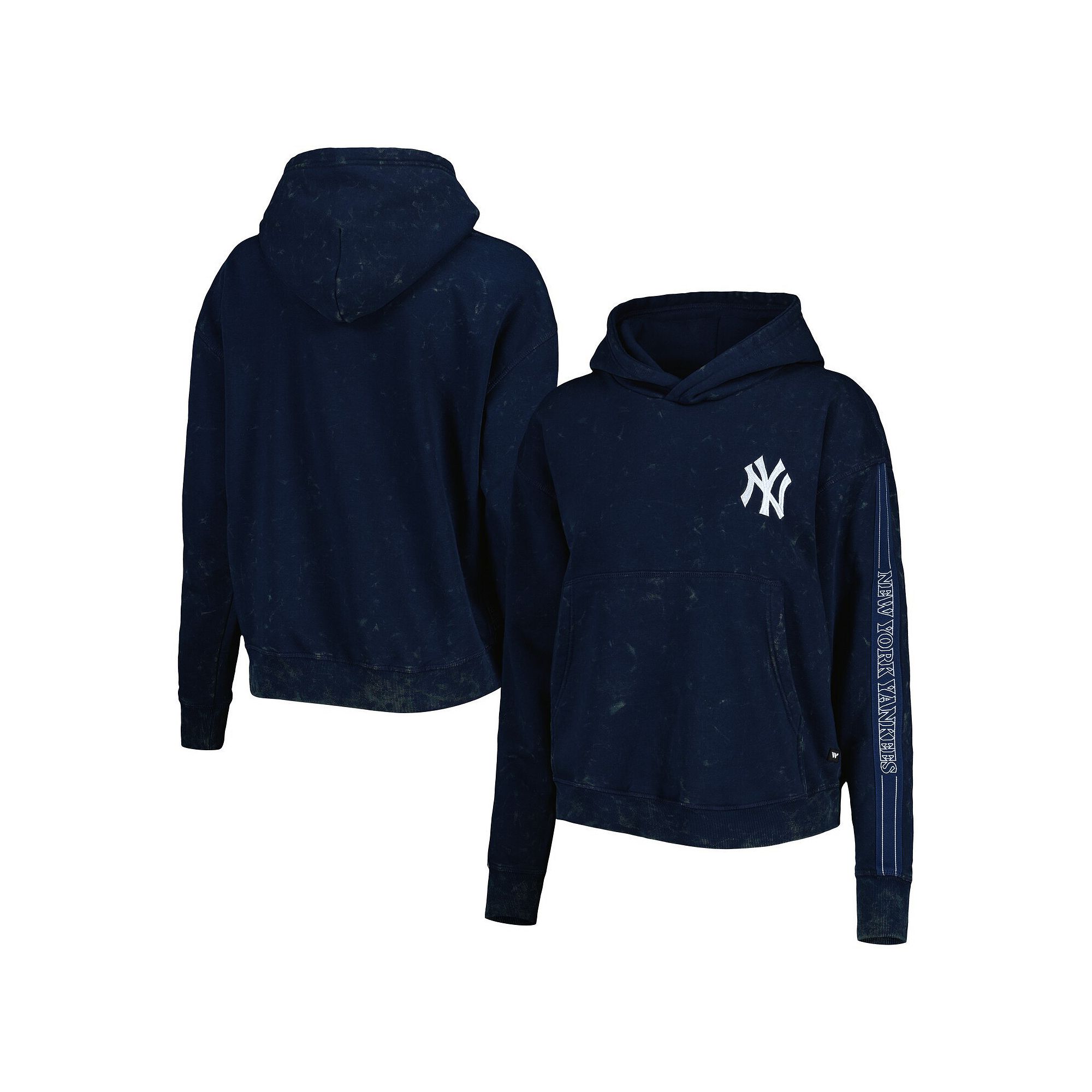 Womens The Wild Collective Navy New York Yankees Marble Pullover Hoodie, S